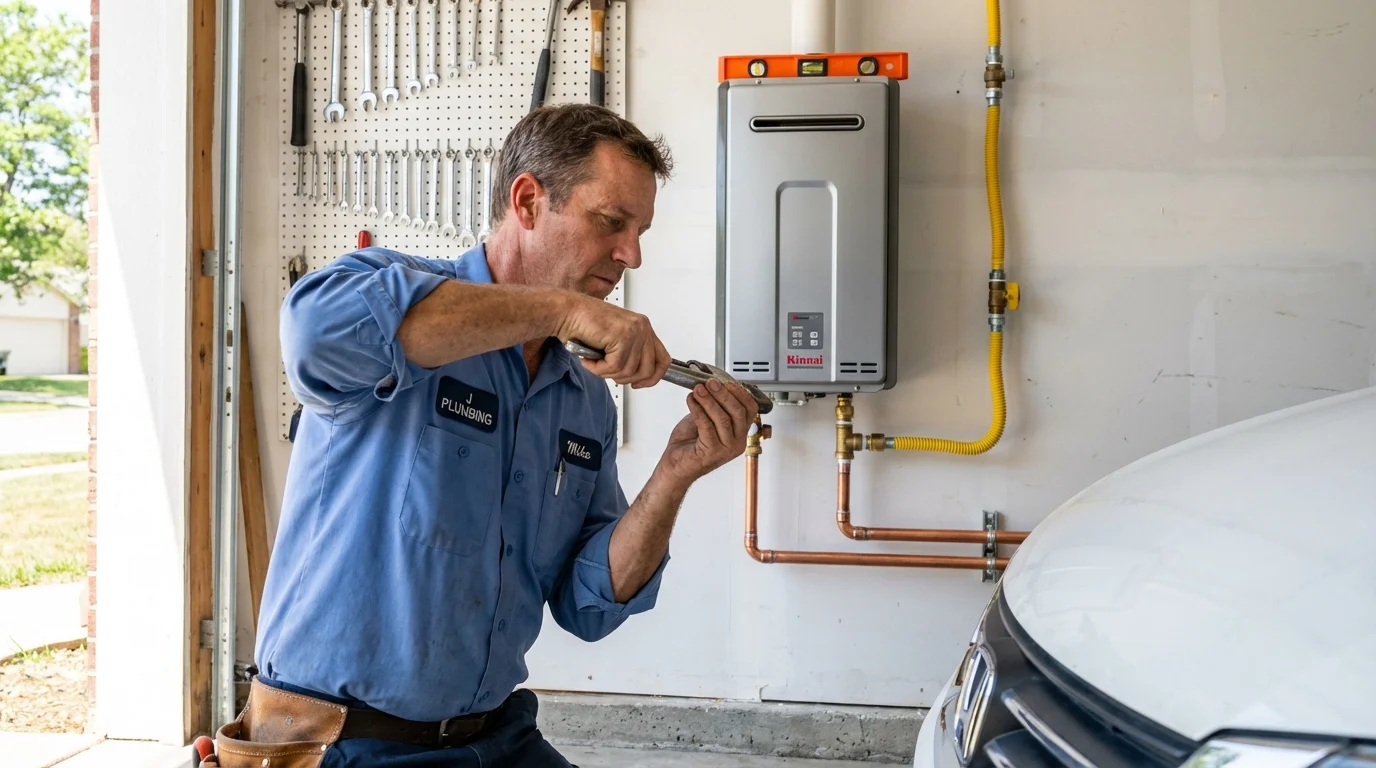 Tankless water heater installation by a Johns Plumbing LLC plumber in Dakota City